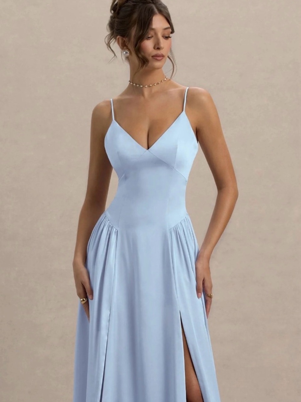 Club L London Jonas Powder Blue Dress | Light Blue Bridesmaids Dress